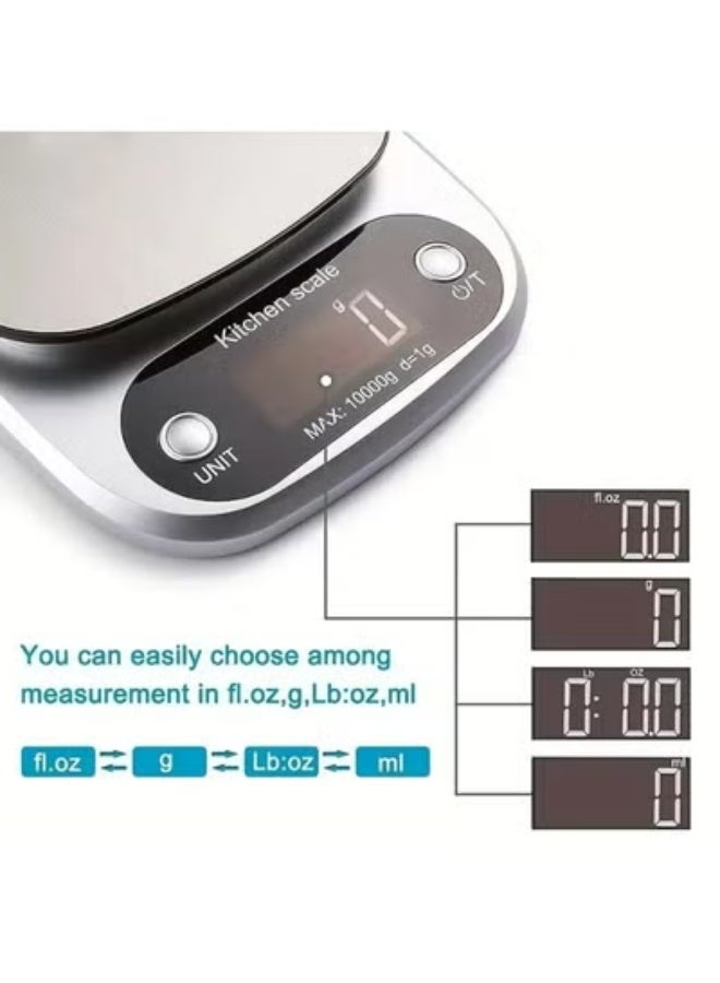 TaimAs Digital Kitchen Scale 10kg Capacity – High Precision 1g Electronic Food Weighing Scale - Image 3